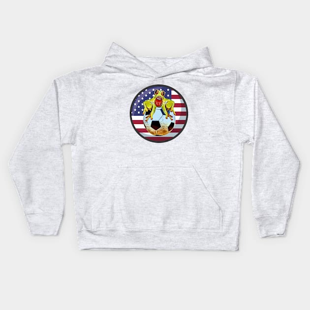 Soccer usa frog trend funny Kids Hoodie by UMF - Fwo Faces Frog